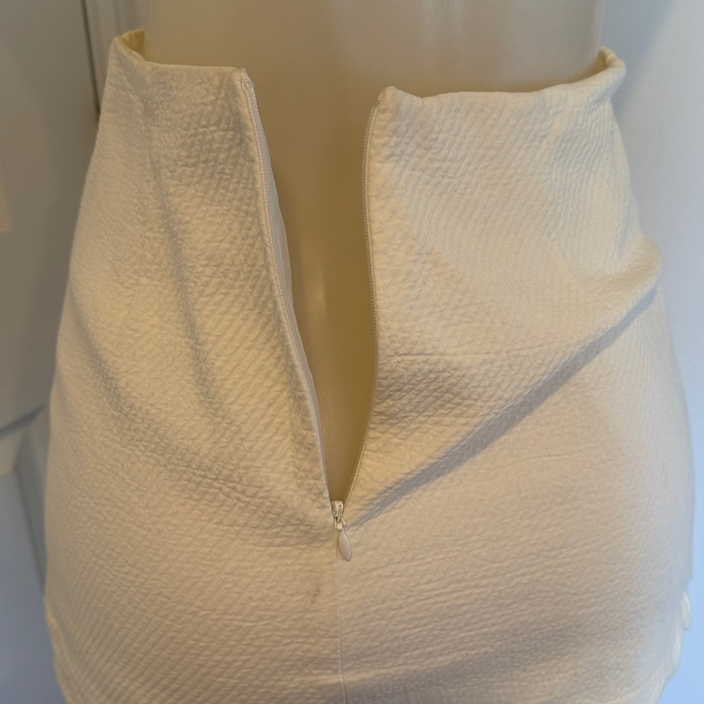 Top Shop Size 4 off white Cream Skirt Layered Lined Scalloped Hem Skirt - Picture 4 of 6